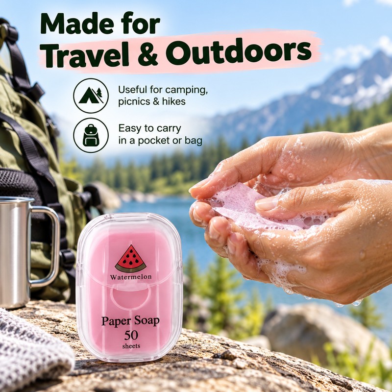 Portable Paper Soap Sheets for Hand Washing – Compact Disposable