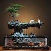 HinLIaDa Desktop Rockery Waterfall Fountain with Rockery & Fish Tank,