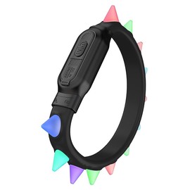 BDGFG Light-up Dog Collar with LED Light, Waterproof, Rechargeable, Remote Control (Black)