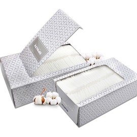 2 Packs of 80 Pure Cotton Pads, Thick and Soft Natural Cotton / 순면 화장솜 80매 2개 도톰하고 부드러운 천연솜