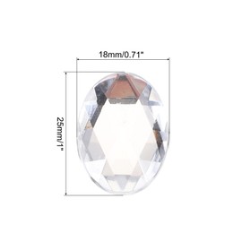 MECCANIXITY 25Pcs Acrylic Oval Gems 18x25 mm Flat Back Artificial Rhinestones for DIY Crafts Bead Wedding Party Face Painting Jewelry Making White