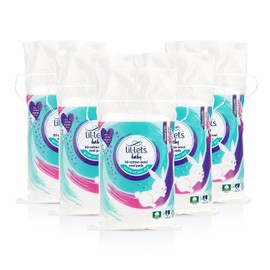 Lil-Lets Baby Cotton Wool Oval Pads, x 250 (5 Packs of 50 Ovals), Certified Organic, 100% Pure Cotton Wool, Soft and Absorbent, Gentle on Baby's Delicate Skin