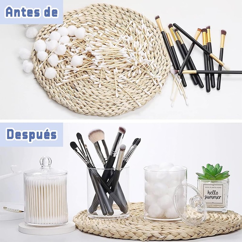 Paquete de 3 frascos de boticario con dispensador de hisopos