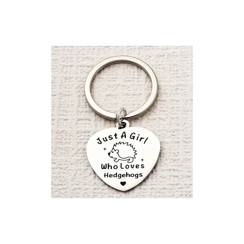 Hedgehog Keyring Hedgehog Keychain Silver Hedgehog Gift Just A Girl