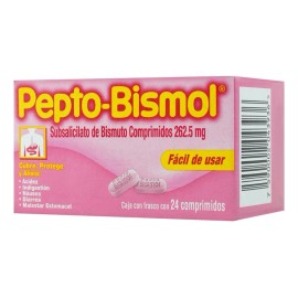Pepto Bismol Comprimido 262,5 Mg, 24 Comprimidos
