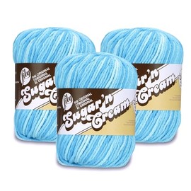 Lily Super Size Ombre Swimming Pool Yarn - 3 Pack of 85g/3oz - 100% Cotton - #4 Worsted (Medium) - 143 Yards - Knitting/Crochet
