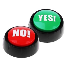 ANCLLO 2PCS Sound Buttons Yes No Button for Funny Party Quiz Contest Holiday Supplies Board Games