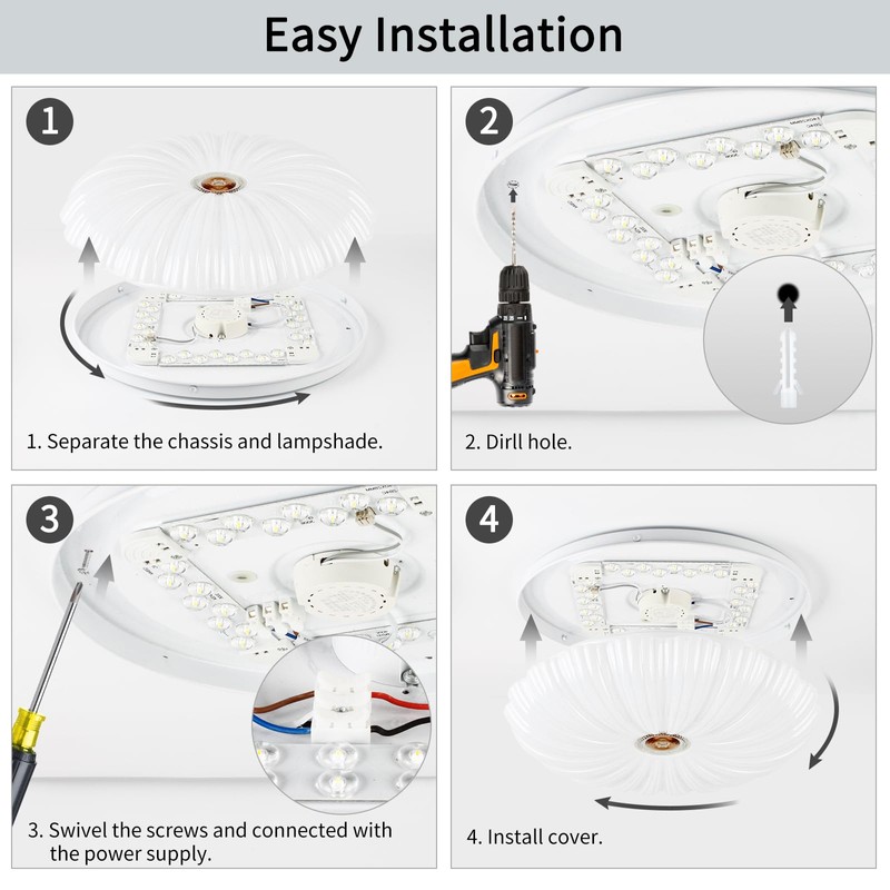 VIPMOON 42W LED Ceiling Light, Diameter 300mm Energy Efficient Ceiling
