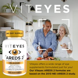 Viteyes AREDS 2 Classic Macular Health Formula Softgels, Eye Health Vitamin to Support Macular Health, Lower Zinc, Eye Vitamins, Macular Vitamins, Beta-Carotene Free, 180 Softgels