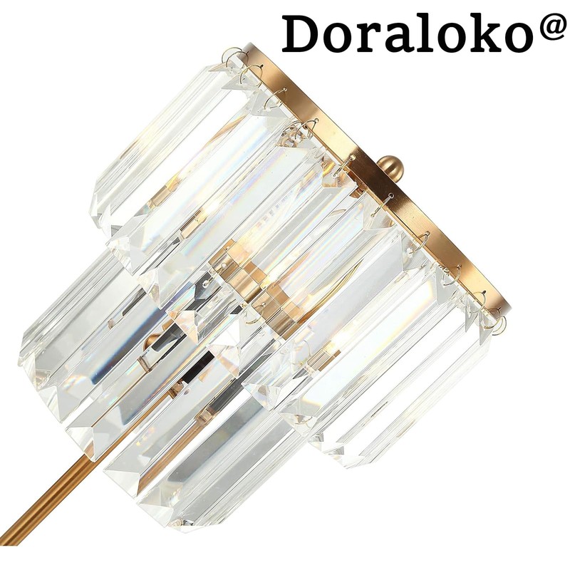 Bedside Lamp for Bedroom, Gold Crystal Table Lamp 18 Inches,