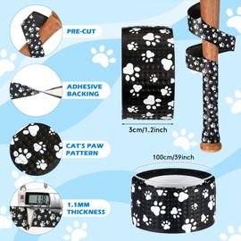 Pushglossy Faith Cross Baseball Bat Grip Tapes 1.1mm Precut Full Adhesive Softball Grip Tape,Non-Slip Softball Bat Wrap Religious Cricket Batting Tape Replacement(Black,Paw)