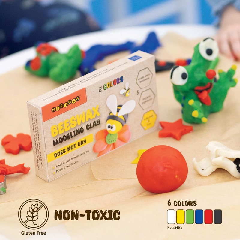Medenka Beeswax Modelling Clay 240g - 6 Colors - 100%