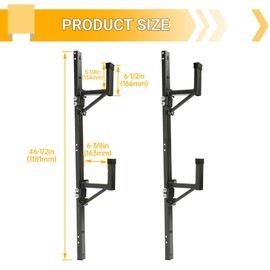 KUAFU Adjustable Trailer Ladder Rack Universal Side Mount Compatible with Enclosed Trailer Exterior Outside Wall - Carry 1 or 2 Ladders 400lbs Load Capacity