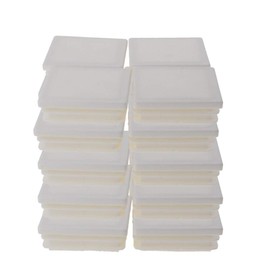MroMax 20PCS 1.5" x 1.5" (LxW) Plastic Tubing Plug Square Post End Caps for Handrail Stair Newel Guardrail Tube White
