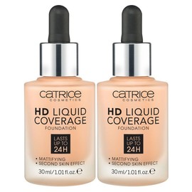 Catrice HD Liquid Coverage Foundation 30ml, No. 030 Sand Beige, 2 pcs / 캐트리스 HD 리퀴드 커버리지 파운데이션 30ml, 030호 샌드베이지, 2개