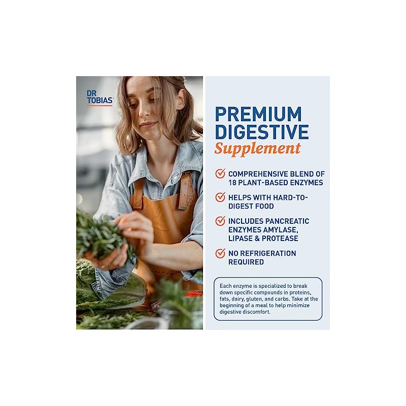 Dr. Tobias Super Digestive Enzymes, Plant-Based, Non-GMO by Dr. Tobias
