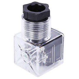 Pack of 5 Solenoid Valve Hydraulic Solenoid Coil Relay Solenoid Valve Plug with Lamp Transparent Universal AC 110-220V