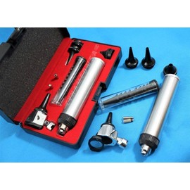 New SYNAMED USA 3.2V Otoscope Set Includes Set of Disposable Specula Adaptor and 3 Sizes of reuseable Specula Plus Hard CaseCase + 2FREE Bulb (CYNAMED Brand