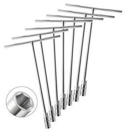 BONNEAIDE 7Pcs T-Handle Wrenches Metric Socket Set, 6mm, 8mm, 10mm, 11mm, 12mm, 13mm, 14mm, Cr-V, Chrome Vanadium Steel T Handle Wrench Hex Socket for Motorcycle Bicycle Car Dirtbike Repair (7 Pack)