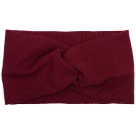 styleBREAKER Hairband in a fine Rib Look with Bow, Headband, Ladies, 04026009, Colour:Claret-Red