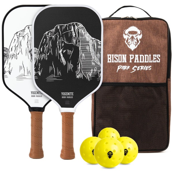 Bison Paddles: Carbon Fiber Pickleball Paddle Set of 2 -