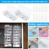 2 Packs Clear Cable Organizer Boxes with 20 PCS Cable