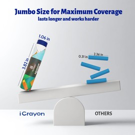 Large Water Soluble Pastels, Upgraded Fully Dissolvable Formula, 6 Basic Colors for Artists & Hobbyists, Ideal for Blending & Watercolor Effects