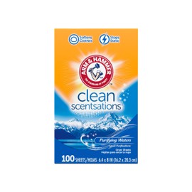 ARM & HAMMER Fabric Softener Sheets, 100 sheets, Purifying Waters