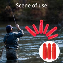 20Pcs Pole Elastic Connector, Fishing Pole Elastic Fishing Accessories for Carp Fishing Feeder, Fishing Line Stopper Terminal Tackle Slip System for Carp Rig Marking, Red