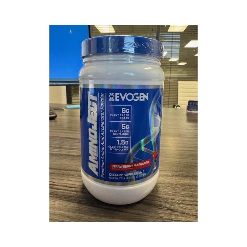 Evogen AminoJect, Vegano Fermentado a base de plantas BCAA, Glutamina,