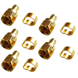F-Factory 4K8K Broadcast Antenna Contact Plug for 5C 5C F-Type Contact Plug for Coaxial Cable Gold Plated 5pcs /AFG5-5P