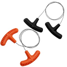 Pack of 2 rope saw, wire saw, saw wire, wire saw for wood, pocket saw made of stainless steel, long orange style - 70 cm, short black style 63 cm, used for camping and survival saws outdoors