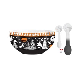 Silver Buffalo Nightmare Before Christmas Characters Boxed Ceramic Bowl w Color Change Spoon