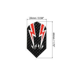 PATIKIL Slim Dart Flights, 5 Pack Aluminum Foil Unique Design Dart Accessories for Steel Tip Dart and Soft Tip Darts, Black Red