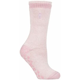 HEAT HOLDERS Original Thermal Slipper Socks | Slip Resistant Grip Sole | TOG 2.34 | Women's size 4-8UK 5-9US-AUS | Florence Dusted Pink