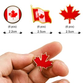 SevenFish 18pcs Canada Flag Pins, Canadian National Maple Leaf Pin Brooch Badge Souvenirs for Men Women Canada Day Decorations