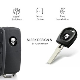 SkinoEu 2 x Diameter 14 mm 3D Key Emblem Stickers for Remote Control Car Moto Logo Key Badge Tuning KS 109
