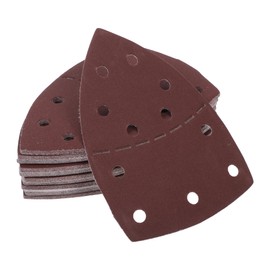 HEROFFIX 50 Pcs Sanding Discs Wet Dry Waterproof Hook & Loop Sandpaper for Woodworking, Automotive Refinishing 6.10"x4.13" 11 Hole 320 Grit Red Aluminum Oxide