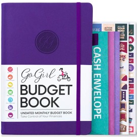 GoGirl Budget Book – Undated Colorful Monthly Financial Planner Organizer. Budget Planner & Expense Tracker to Hit Financial Goals (Purple)