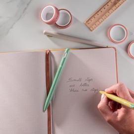 DIVERSEBEE Black Ink Ballpoint Pens, 3 Pack Retractable No Bleed Bible Pens, Aesthetic Pens, Cute Bible Study Journaling Supplies, School Office Gifts Accessories, 1.0mm (Morandi)