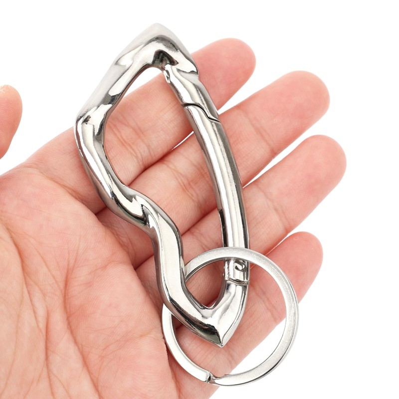 lasuroa Silver Cool Carabiner Clip, Zinc Alloy Unique Irregular Shaped