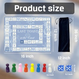 Last Toast on the Coast Bachelorette Board Drinking Game, Rubber Mat Board Game, Drunk Games for Boys and Girls, Coast Fun Drinking Board Games for bachelorette Party, Tipsy Party,2-8 Players, 21+