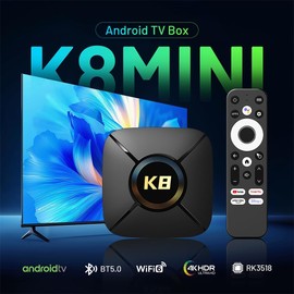 Android TV Box, Android Box 14.0 2GB RAM 32GB ROM Rk3518 Quad Core ARM Cortex -A53 4K Support 2.4G/5.0GHz Dual WiFi6 BT 5.0 USB 3.0 Smart TV Box