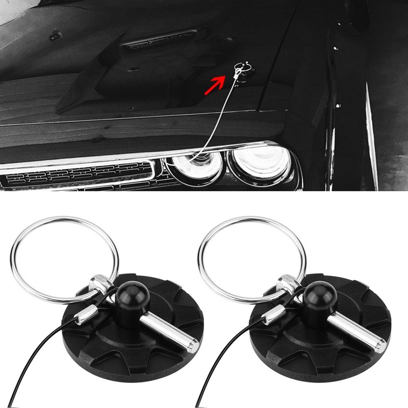 Estink 2PCs Universal CNC Aluminum Car Vehicle Racing Bonnet Hood