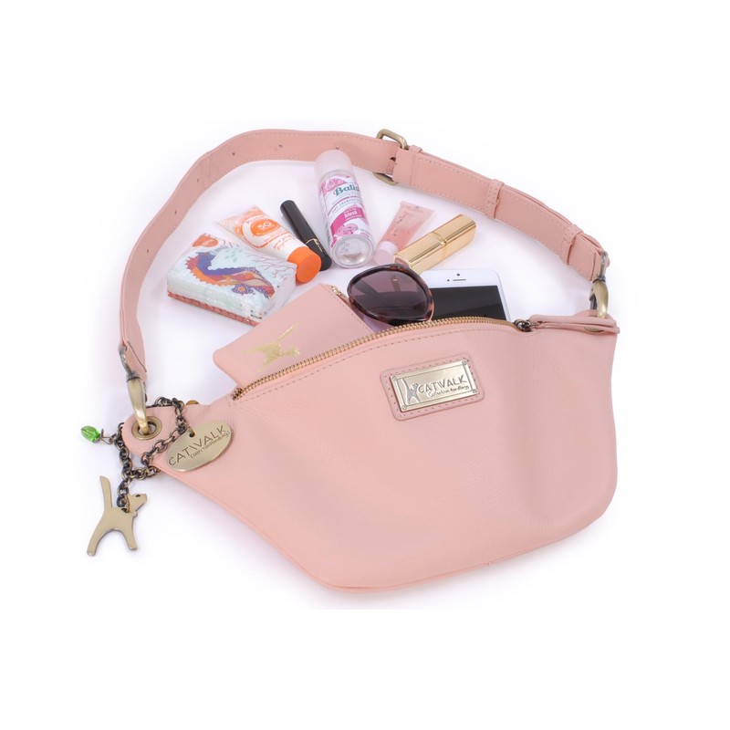 Catwalk Collection Handbags - Luxury Leather Belt Bag - Festival