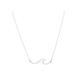 RUIZHEN Simple Ocean Wave Pendant Necklace Sea Beach Jewelry (silver)