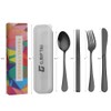 GARFTAI Portable travel utensils set with case. 4Pcs Stainless teel