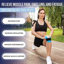 Dyroe Kinesiology Tape Rolls (5 cm x 5 m) Sports Tape - Professional Tape Kinesio - Skin-Friendly Kinesiology Tape - Waterproof & Elastic Physio Tape for Sports Blue + Black + Skin Colour