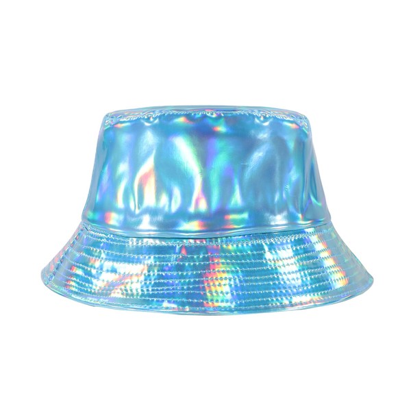 MILAKOO Waterproof Bucket Hat Punk Hip Hop Hologram Metallic Bucket