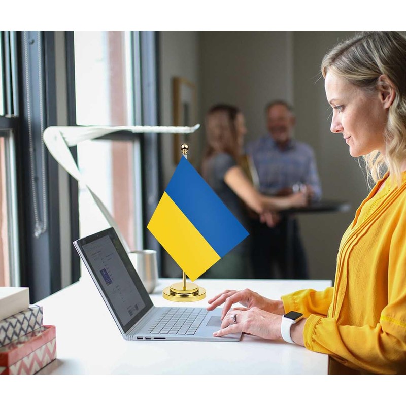 Ukraine Desk Flag, 30 cm Large Small Ukrainian Banner Outdoor,